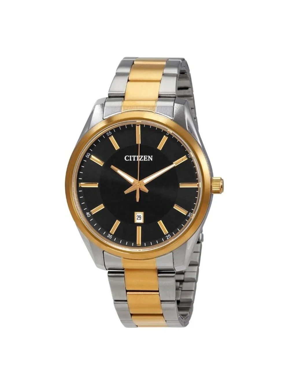NWT Citizen Quartz Black Dial Two-tone Men's Watch